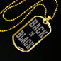 Back In Black Necklace Stainless Steel or 18k Gold Dog Tag 24" Chain-Express Your Love Gifts