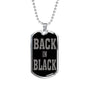 Back In Black Necklace Stainless Steel or 18k Gold Dog Tag 24" Chain-Express Your Love Gifts