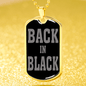 Back In Black Necklace Stainless Steel or 18k Gold Dog Tag 24" Chain-Express Your Love Gifts