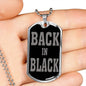 Back In Black Necklace Stainless Steel or 18k Gold Dog Tag 24" Chain-Express Your Love Gifts