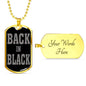 Back In Black Necklace Stainless Steel or 18k Gold Dog Tag 24" Chain-Express Your Love Gifts