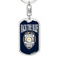 Back The Blue Dog Tag Pendant Keychain Stainless Steel or 18k Gold-Express Your Love Gifts