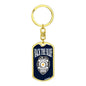 Back The Blue Dog Tag Pendant Keychain Stainless Steel or 18k Gold-Express Your Love Gifts