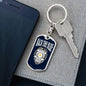 Back The Blue Dog Tag Pendant Keychain Stainless Steel or 18k Gold-Express Your Love Gifts