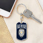Back The Blue Dog Tag Pendant Keychain Stainless Steel or 18k Gold-Express Your Love Gifts