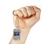 Back The Blue Necklace Stainless Steel or 18k Gold Dog Tag 24"-Express Your Love Gifts