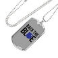 Back The Blue Necklace Stainless Steel or 18k Gold Dog Tag 24"-Express Your Love Gifts