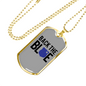 Back The Blue Necklace Stainless Steel or 18k Gold Dog Tag 24"-Express Your Love Gifts