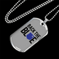 Back The Blue Necklace Stainless Steel or 18k Gold Dog Tag 24"-Express Your Love Gifts