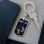 Back The Blue Skull Dog Tag Pendant Keychain Stainless Steel or 18k Gold-Express Your Love Gifts