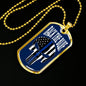 Back The Blue Skull Necklace Stainless Steel or 18k Gold Dog Tag 24" Chain-Express Your Love Gifts