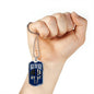 Back The Blue Skull Necklace Stainless Steel or 18k Gold Dog Tag 24" Chain-Express Your Love Gifts