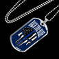 Back The Blue Skull Necklace Stainless Steel or 18k Gold Dog Tag 24" Chain-Express Your Love Gifts