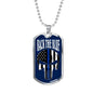Back The Blue Skull Necklace Stainless Steel or 18k Gold Dog Tag 24" Chain-Express Your Love Gifts