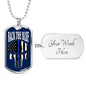 Back The Blue Skull Necklace Stainless Steel or 18k Gold Dog Tag 24" Chain-Express Your Love Gifts