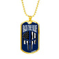 Back The Blue Skull Necklace Stainless Steel or 18k Gold Dog Tag 24" Chain-Express Your Love Gifts