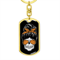 Backspang Mom Keychain Stainless Steel or 18k Gold Dog Tag Keyring-Express Your Love Gifts