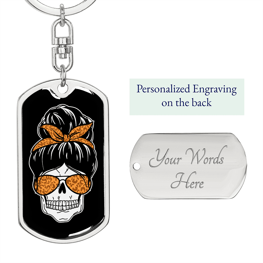 Backspang Mom Keychain Stainless Steel or 18k Gold Dog Tag Keyring-Express Your Love Gifts