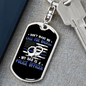 Backup Police Dad Keychain Stainless Steel or 18k Gold Dog Tag Keyring-Express Your Love Gifts