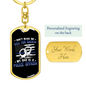 Backup Police Dad Keychain Stainless Steel or 18k Gold Dog Tag Keyring-Express Your Love Gifts
