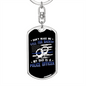Backup Police Dad Keychain Stainless Steel or 18k Gold Dog Tag Keyring-Express Your Love Gifts