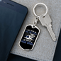 Backup Police Dad Keychain Stainless Steel or 18k Gold Dog Tag Keyring-Express Your Love Gifts