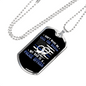 Backup Police Dad Necklace Stainless Steel or 18k Gold Dog Tag 24"-Express Your Love Gifts