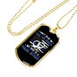 Backup Police Dad Necklace Stainless Steel or 18k Gold Dog Tag 24"-Express Your Love Gifts