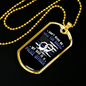 Backup Police Dad Necklace Stainless Steel or 18k Gold Dog Tag 24"-Express Your Love Gifts