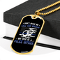 Backup Police Dad Necklace Stainless Steel or 18k Gold Dog Tag 24"-Express Your Love Gifts