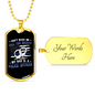Backup Police Dad Necklace Stainless Steel or 18k Gold Dog Tag 24"-Express Your Love Gifts