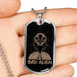 Bad Alien Necklace UFO Alien Fan Gift Stainless Steel or 18k Gold Dog Tag 24" Chain-Express Your Love Gifts