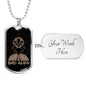 Bad Alien Necklace UFO Alien Fan Gift Stainless Steel or 18k Gold Dog Tag 24" Chain-Express Your Love Gifts