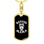 Bad Ass Mama Mom Keychain Stainless Steel or 18k Gold Dog Tag Keyring-Express Your Love Gifts