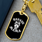 Bad Ass Mama Mom Keychain Stainless Steel or 18k Gold Dog Tag Keyring-Express Your Love Gifts