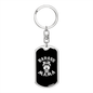 Bad Ass Mama Mom Keychain Stainless Steel or 18k Gold Dog Tag Keyring-Express Your Love Gifts