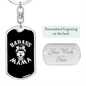 Bad Ass Mama Mom Keychain Stainless Steel or 18k Gold Dog Tag Keyring-Express Your Love Gifts