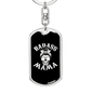 Bad Ass Mama Mom Keychain Stainless Steel or 18k Gold Dog Tag Keyring-Express Your Love Gifts