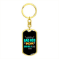Bad Ass Mom Keychain Stainless Steel or 18k Gold Dog Tag Keyring-Express Your Love Gifts