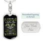 Bad Day Fishing Keychain Stainless Steel or 18k Gold Dog Tag Keyring-Express Your Love Gifts