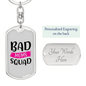 Bad Moms Squad Keychain Stainless Steel or 18k Gold Dog Tag Keyring-Express Your Love Gifts