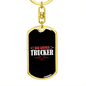 Bad Mother Trucker Mom Keychain Stainless Steel or 18k Gold Dog Tag Keyring-Express Your Love Gifts