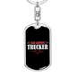 Bad Mother Trucker Mom Keychain Stainless Steel or 18k Gold Dog Tag Keyring-Express Your Love Gifts