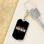 Bad Mother Trucker Mom Keychain Stainless Steel or 18k Gold Dog Tag Keyring-Express Your Love Gifts