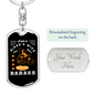 Badass Biker'S Wife Keychain Stainless Steel or 18k Gold Dog Tag Keyring-Express Your Love Gifts