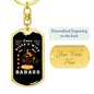 Badass Biker'S Wife Keychain Stainless Steel or 18k Gold Dog Tag Keyring-Express Your Love Gifts