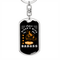 Badass Biker'S Wife Keychain Stainless Steel or 18k Gold Dog Tag Keyring-Express Your Love Gifts