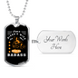 Badass Biker's Wife Necklace Stainless Steel or 18k Gold Dog Tag 24" Chain-Express Your Love Gifts