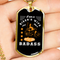 Badass Biker's Wife Necklace Stainless Steel or 18k Gold Dog Tag 24" Chain-Express Your Love Gifts