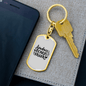 Badass Bonus Mom Keychain Stainless Steel or 18k Gold Dog Tag Keyring-Express Your Love Gifts
